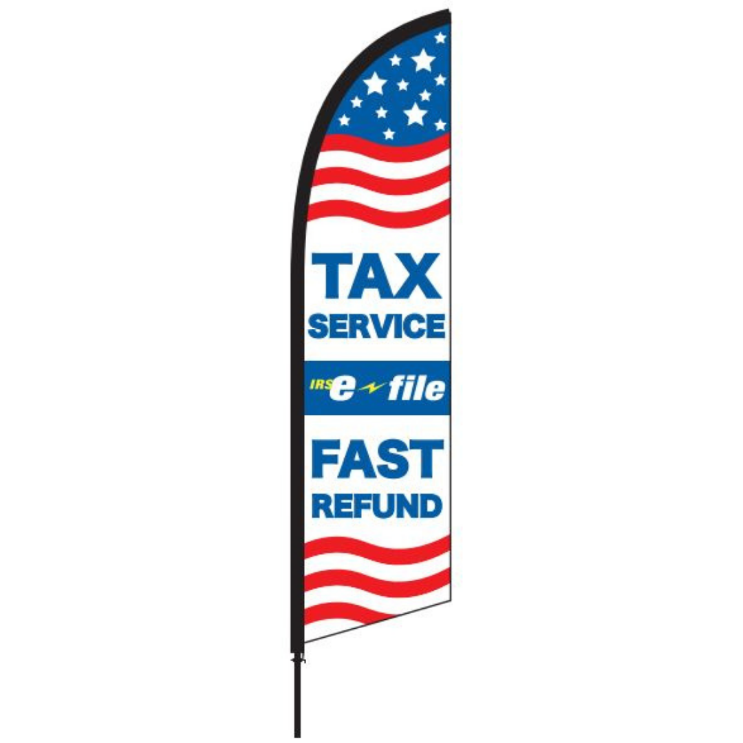 Fast Refund Tax Service Feather Flag