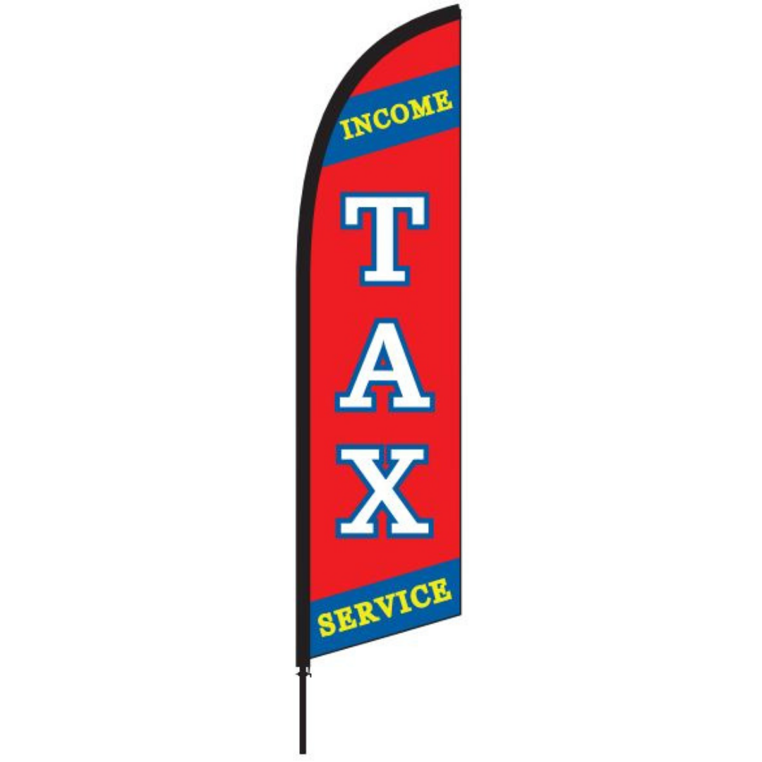 Red Tax Service Feather Flag