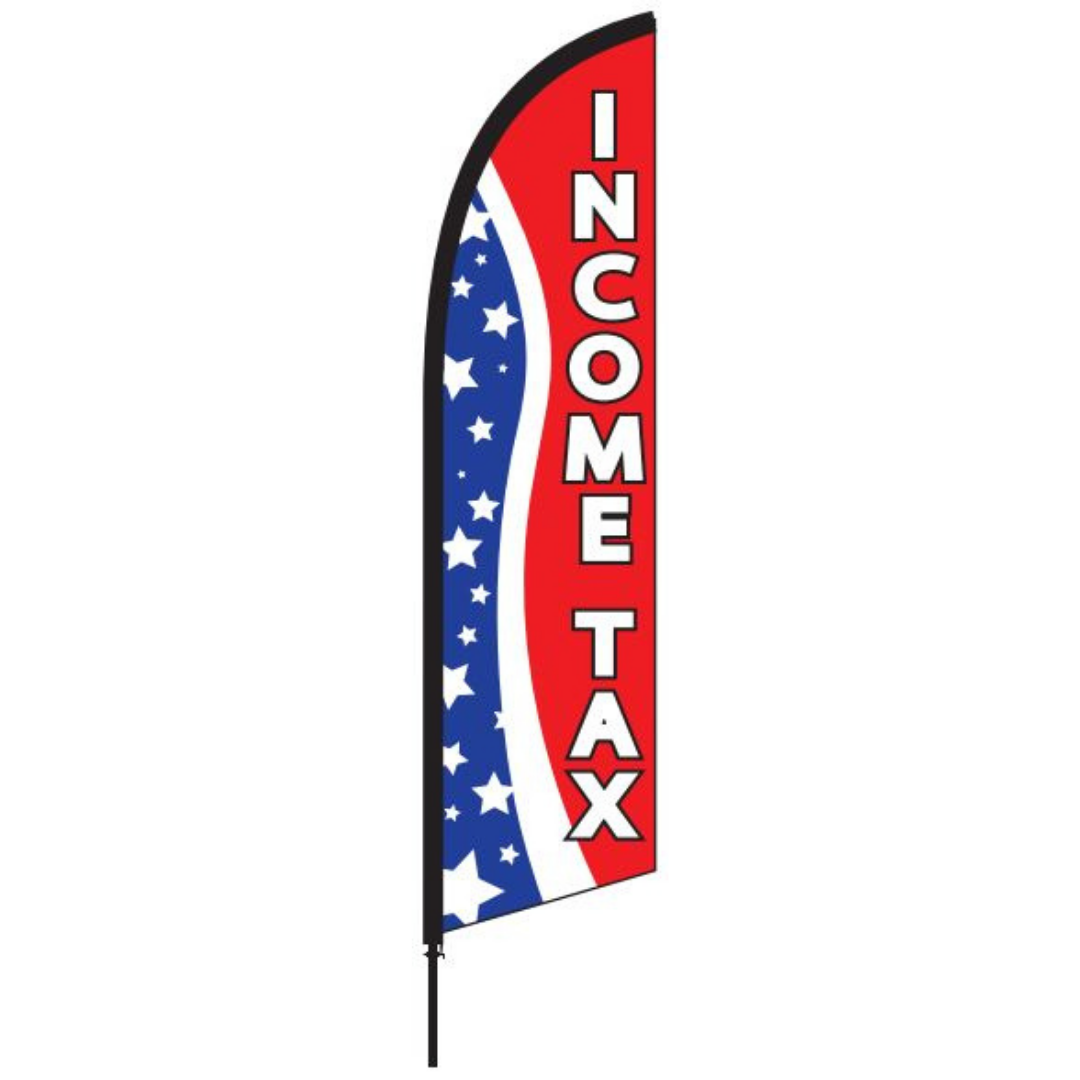 American with White Stars Income Tax Service Feather Flag