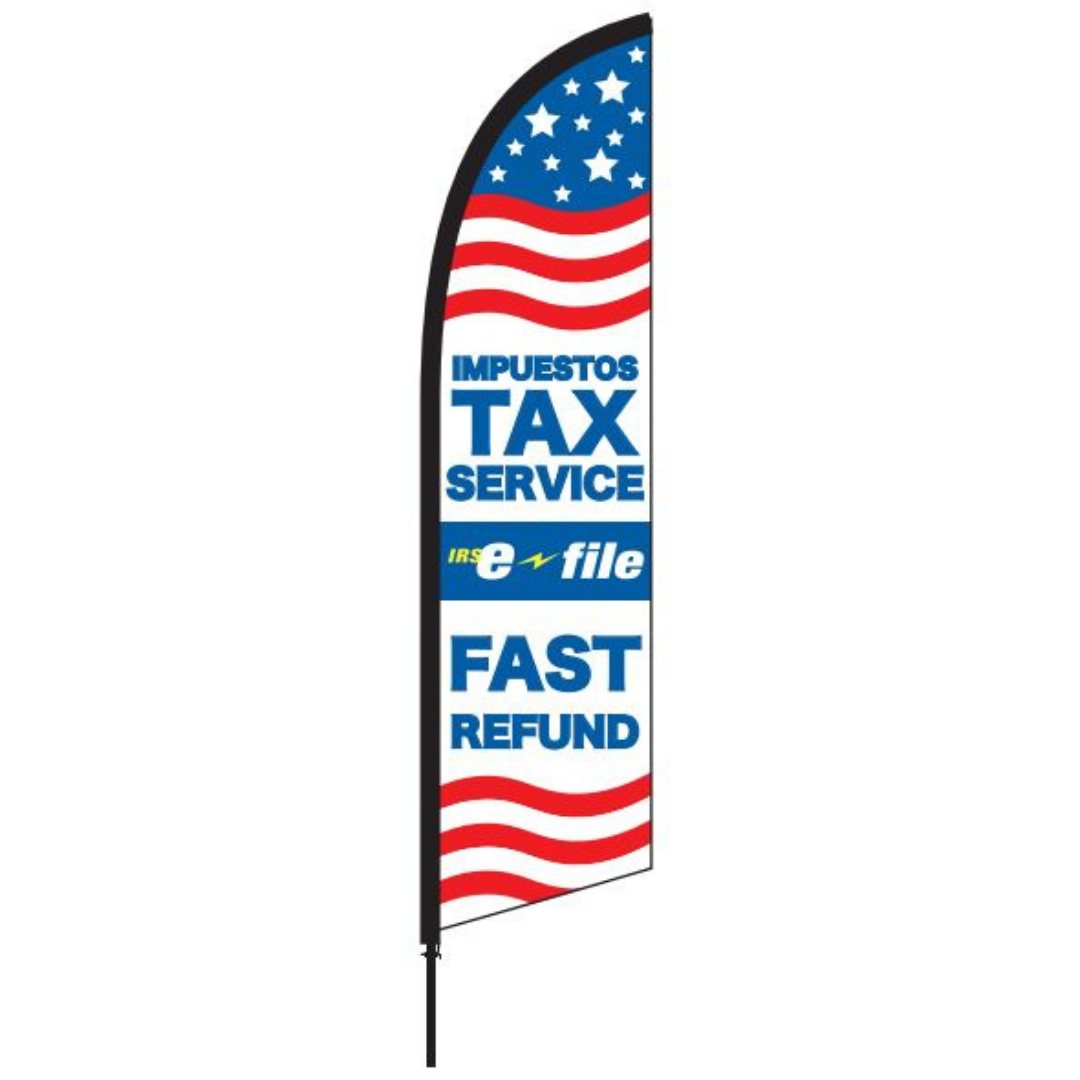 Bilingual E-File Tax Service Feather Flag