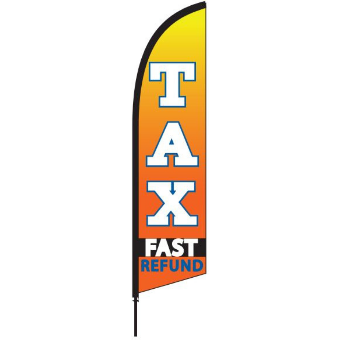 Orange Tax Service Feather Flag