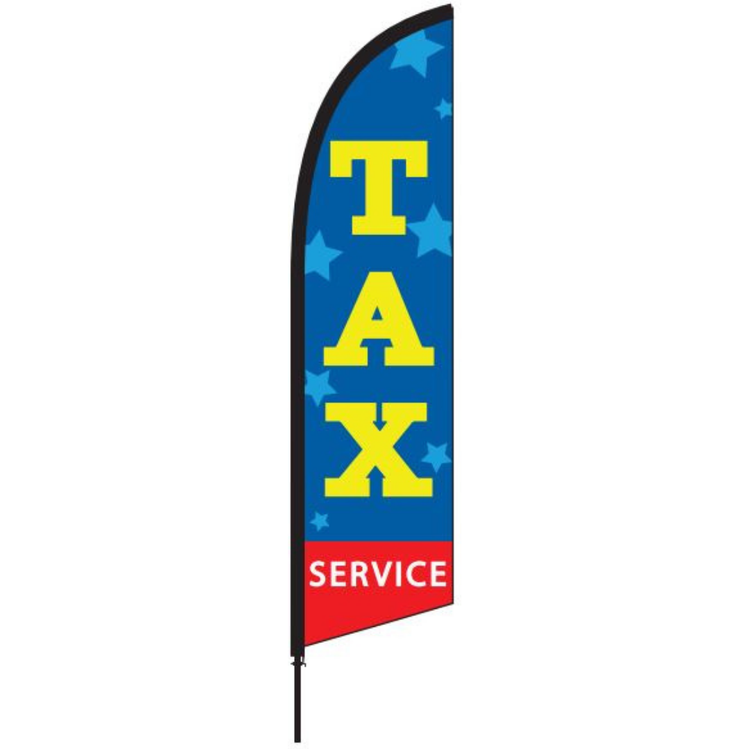 Blue Tax Service Feather Flag